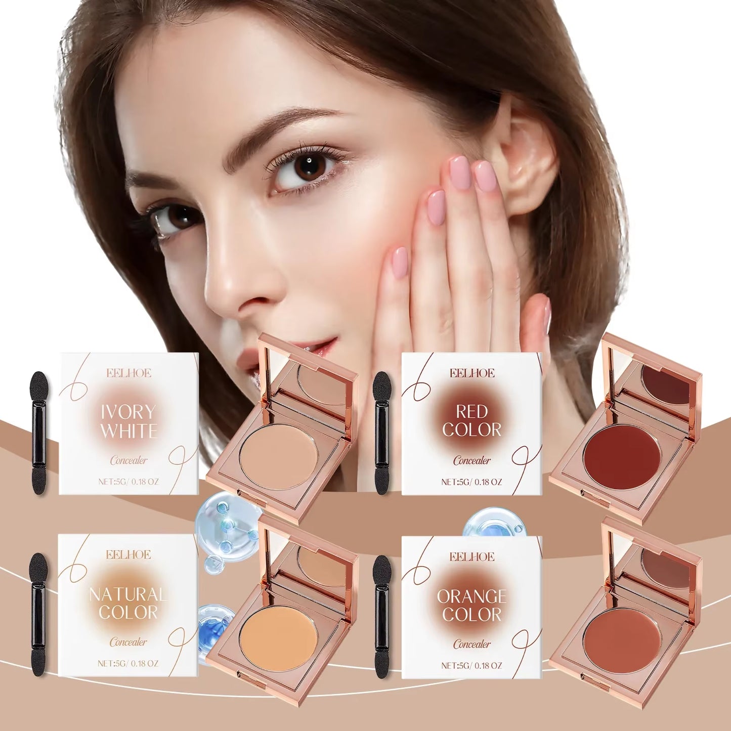 Concealer Lightweight Natural Coverage of Skin Blemishes Spot Acne Print Cover Dark Circles Non-Removing Long-Lastingmakeup