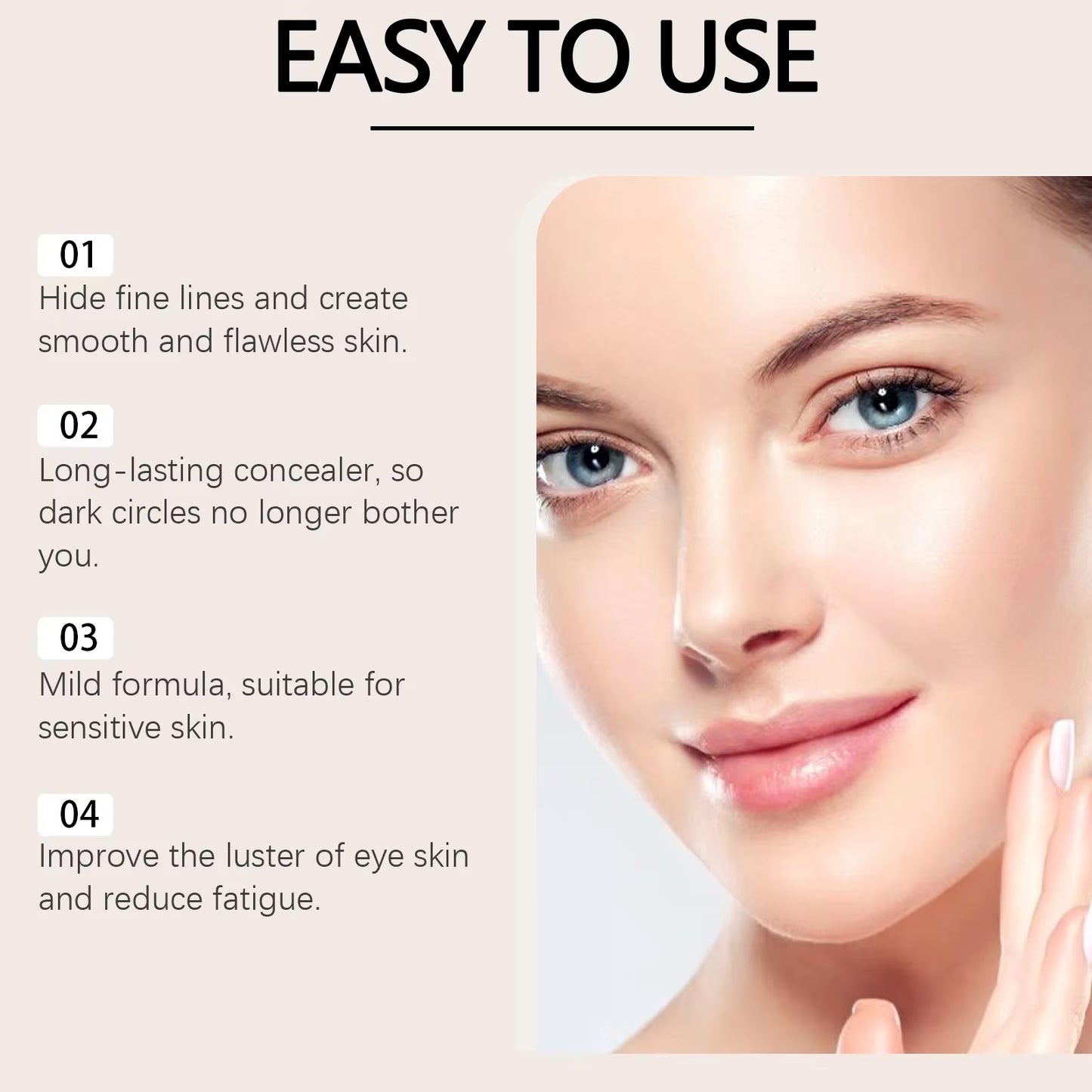 Concealer Lightweight Natural Coverage of Skin Blemishes Spot Acne Print Cover Dark Circles Non-Removing Long-Lastingmakeup